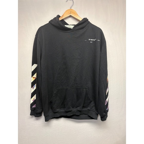 Off-White Tops - Off White Virgil Abloh Stencil Arrow Hoodie Black Kangaroo Pocket Outdoor 2XL
